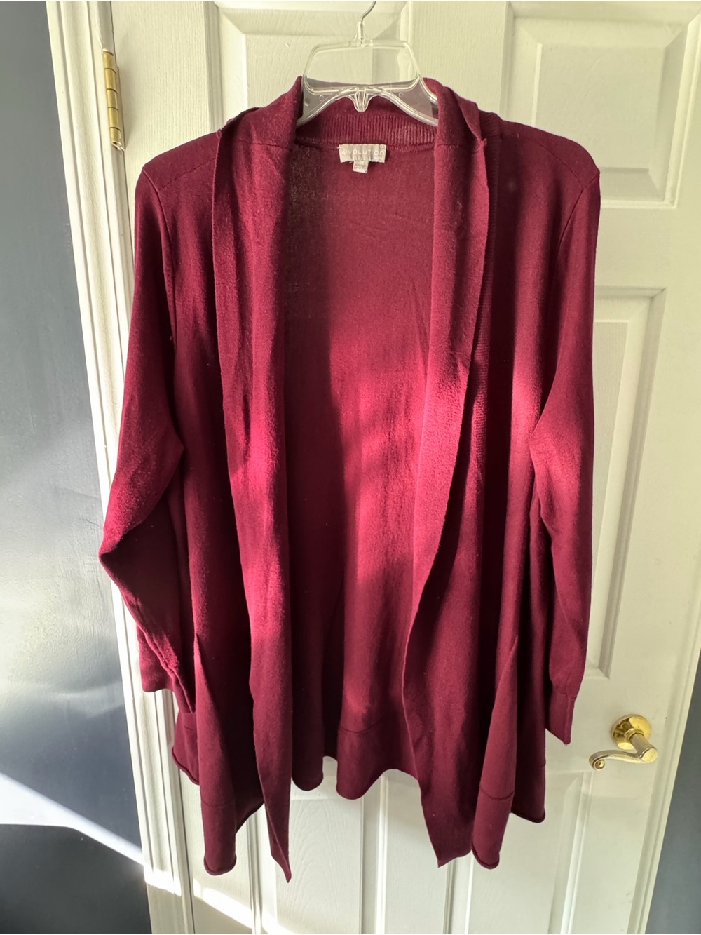 Revolution Open-Front Wine Red Cardigan